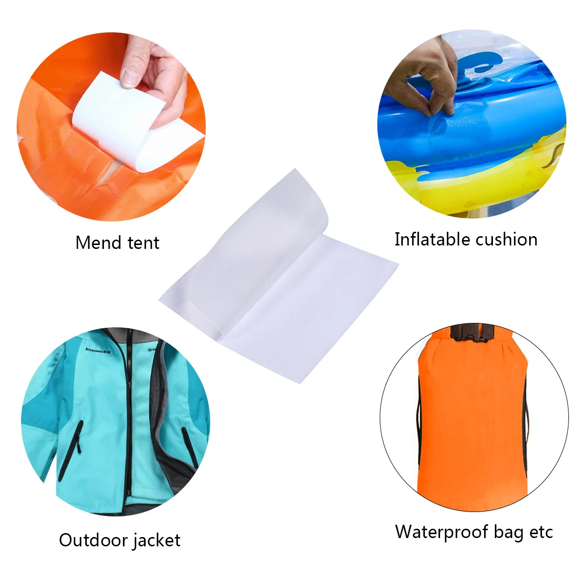 

10Pcs Clear Repair Patch Repair Tape Transparent Tent Mend Tape 7x7cm for Inflatable Cushion Waterproof Bag Mend Patch