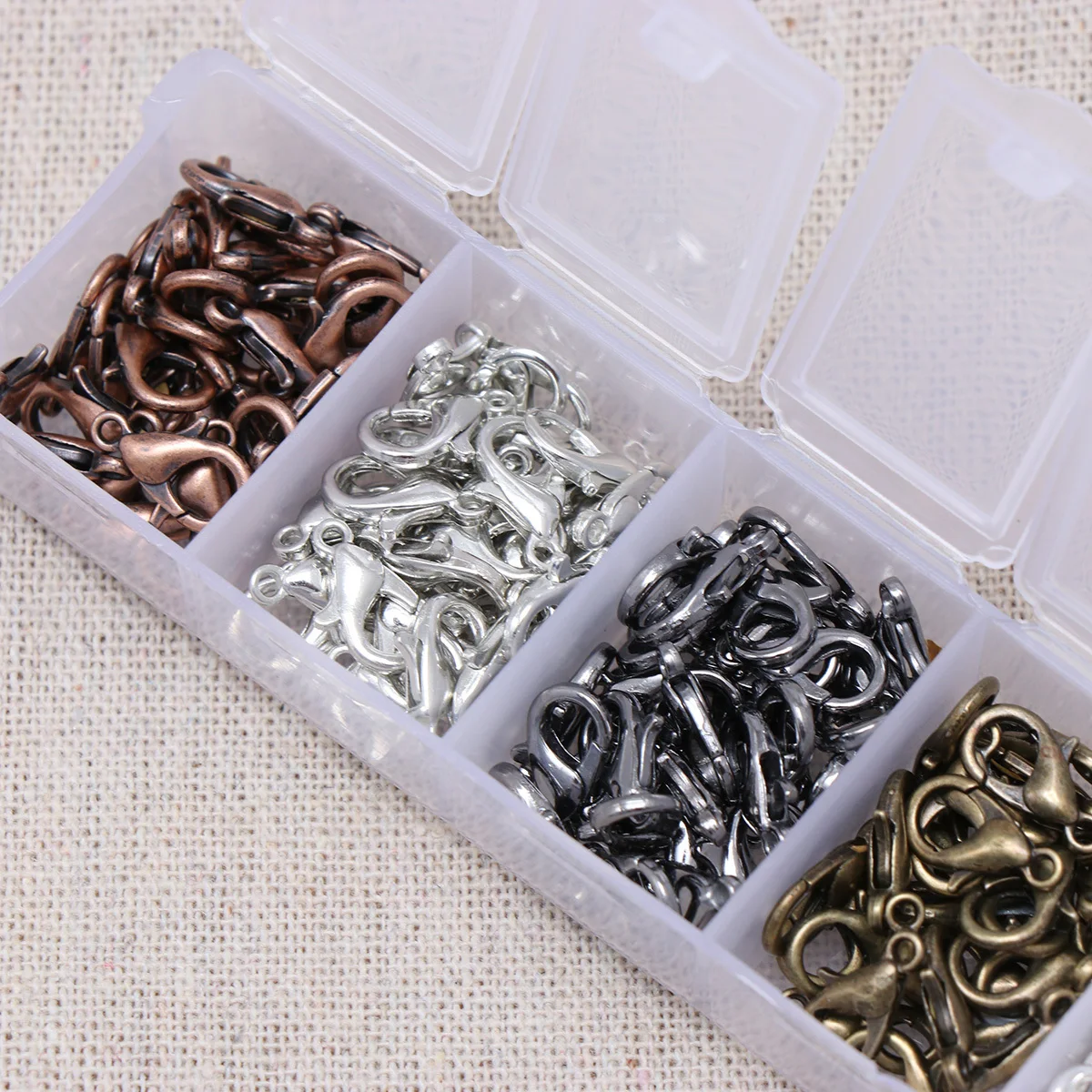 Assortiment de fermoirs à homard, 210 pièces, Clips ronds en céramique en alliage de Zinc pour la fabrication de bijoux, collier, Bracelet, porte-clés, artisanat