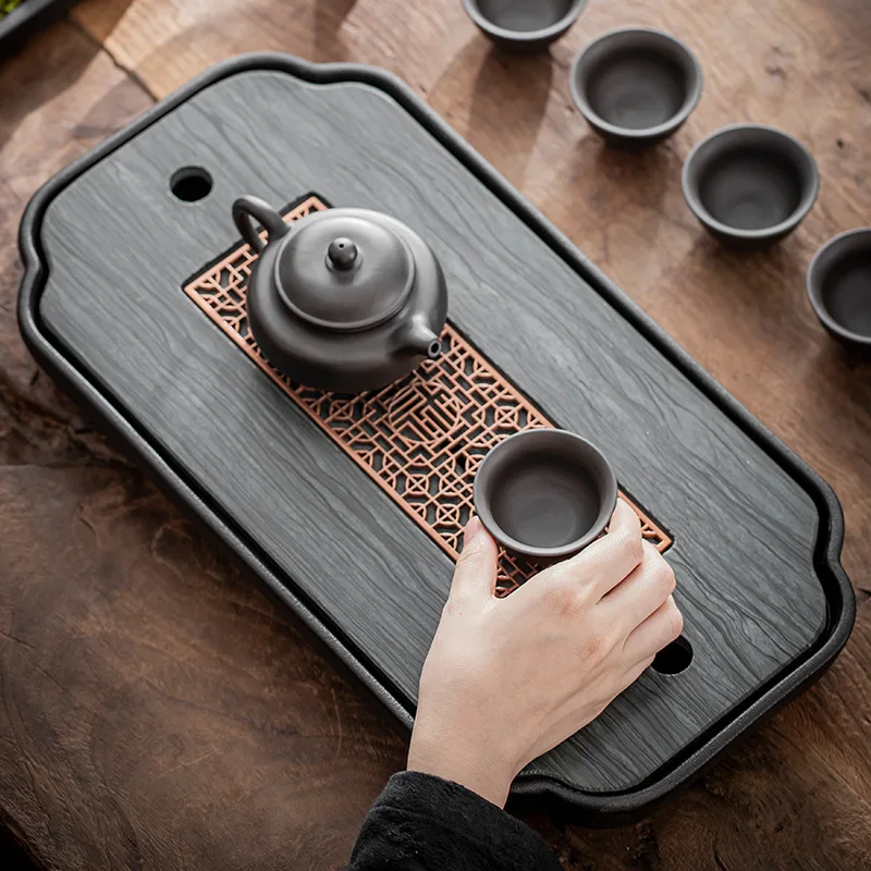 Tea Tray Provide Luxurious Ebonite Slab Melamine Store Up Water Decorative Trays for Centercenter Accessories Dinner Plate Table