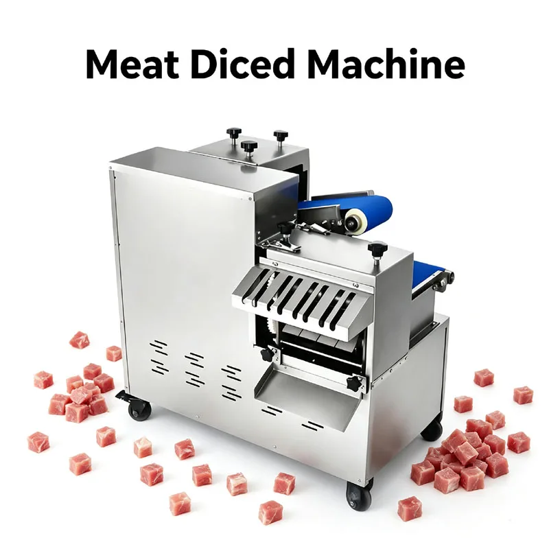 Commercial Meat Cutting Machine Fresh Meat Dicer With 3 Blade Set One Time Forming For Pork Beef Mutton Chicken Breast
