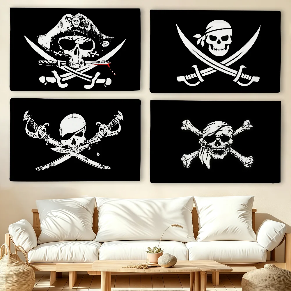 Skull C-Crossbones Pirate Flag Jolly Roger flag For Living Room Home Dorm Decor Wall Outdoor Camping Party Banner Gifts