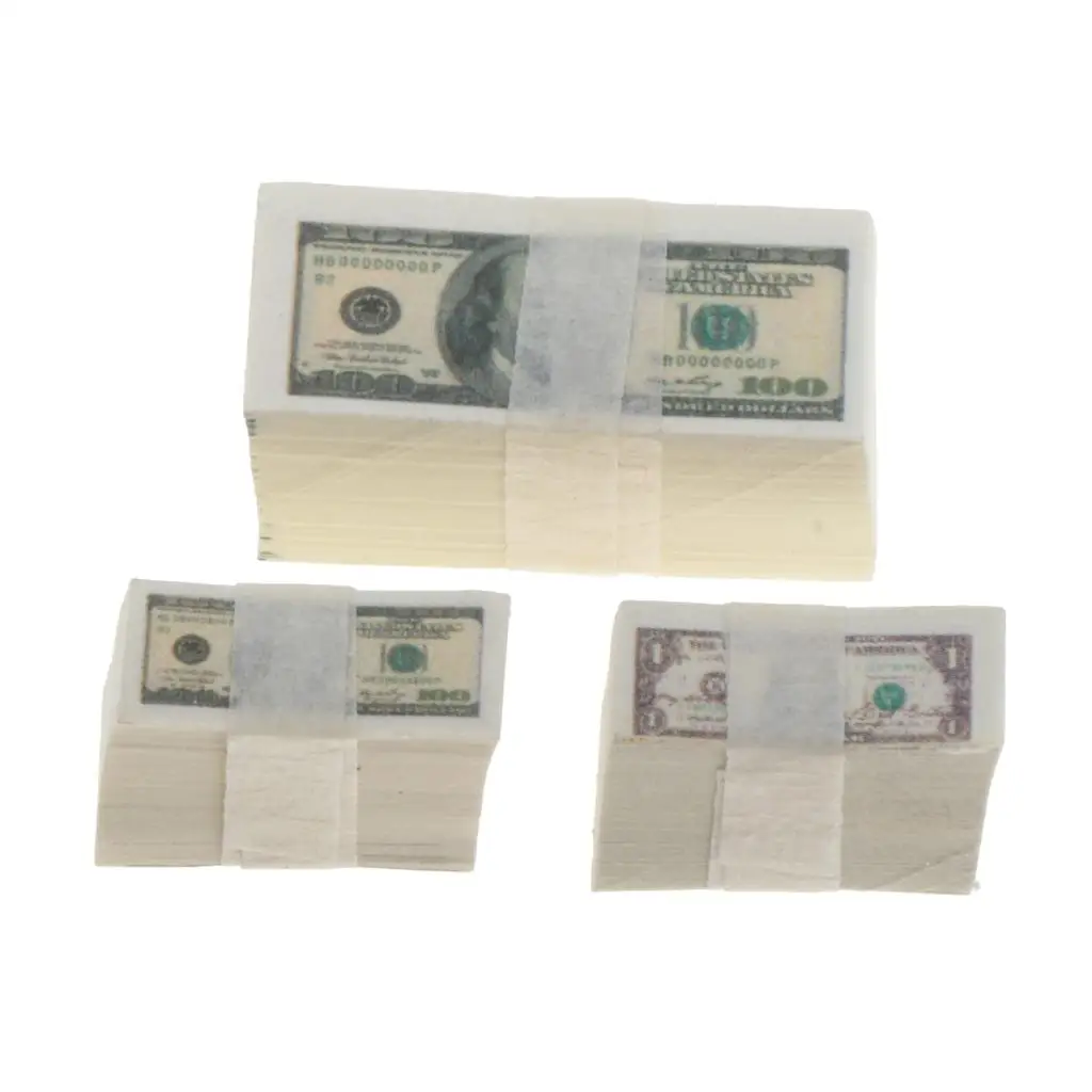 A Bundle 1/12 Dollhouse Money Banknotes Pocket Fine for BJD Doll Parts