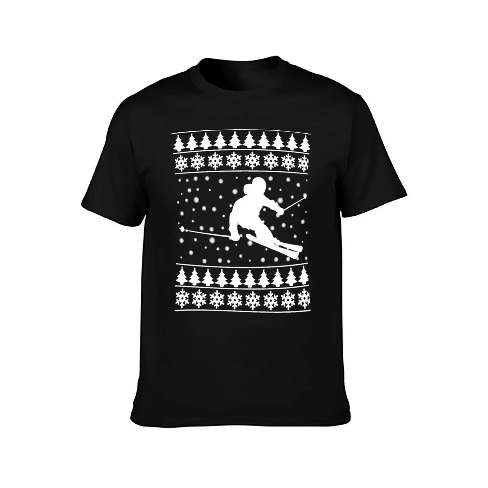 Christmas Skier Skiing XMAS Gifts T-Shirt vintage t shirts croswit shirt man graphic shirts men clothings