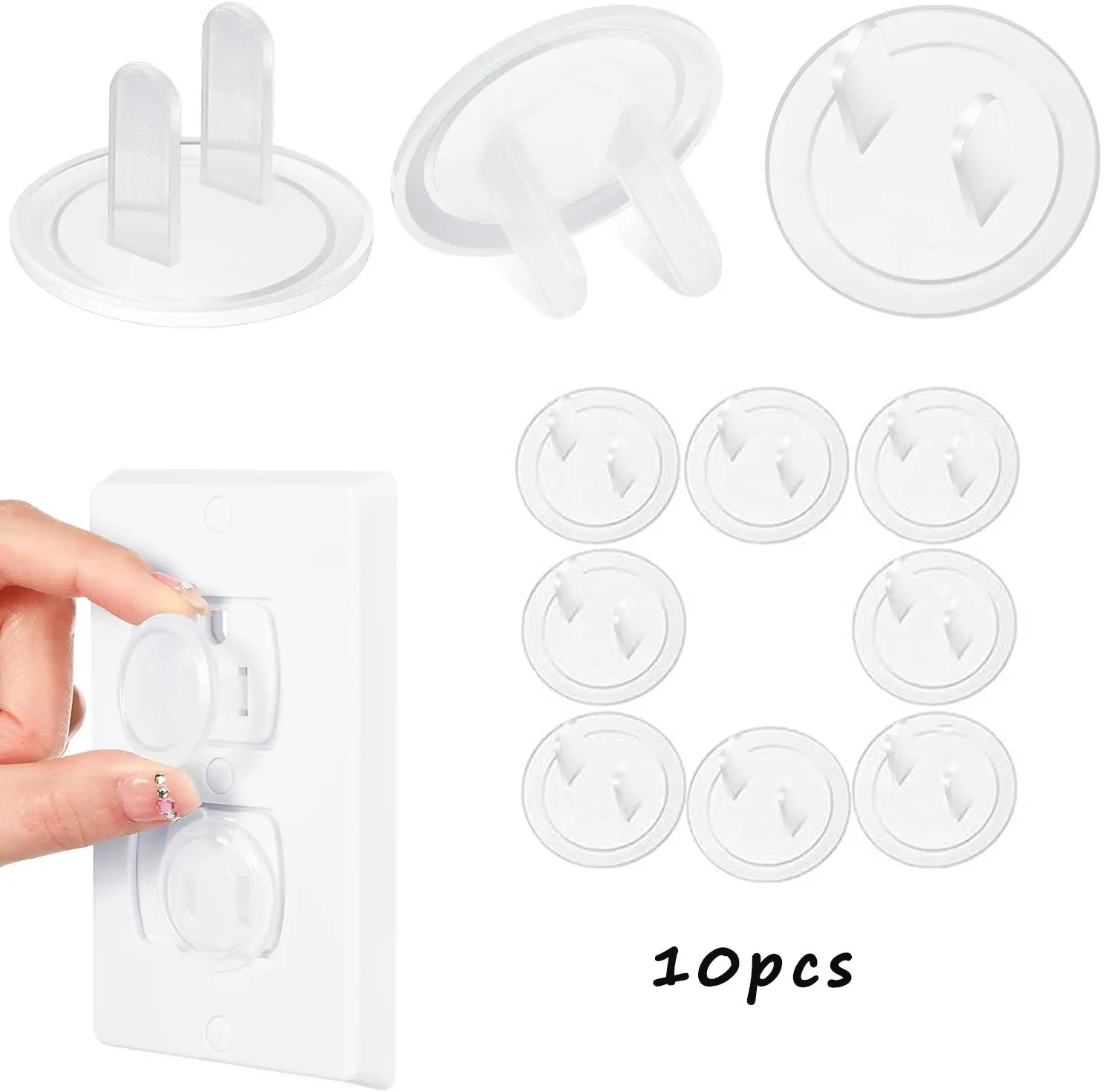 

10 шт. крышки розеток с защитой от детей — вилки безопасности для детей стандарта США, прозрачные защитные приспособления для электрических розеток для дома и экспорта