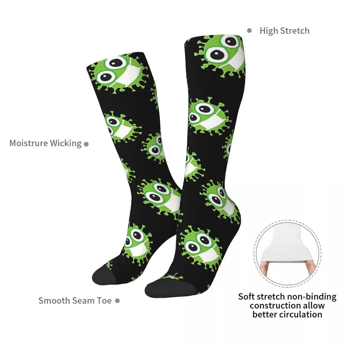 Virus Socken Harajuku Schweiß absorbierende Strümpfe die ganze Saison lang Socken Zubehör für Unisex Weihnachts geschenke