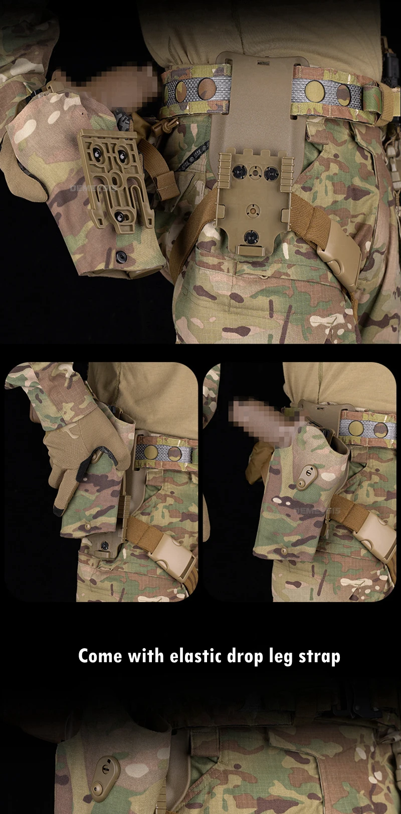 Tactical Pistol Holster for P320 Compatible X300 Flashlight Right Hand Hunting Shooting Drop Leg Holsters with Thigh Strap