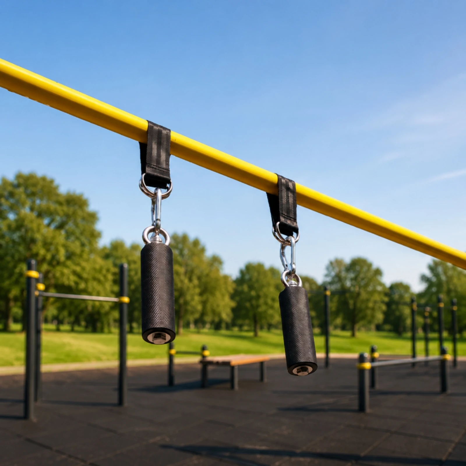 Black Workout Grip Handles Conical Ribbed Grip Handle Hanging Handle Textured Exercise Gear Long-Lasting Construction