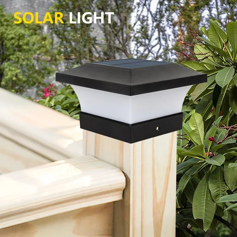 

Two-color Temperature Solar Column Head Lamp Villa Garden Fence Chinese Column Wall Garden Lamp Solar Led Light Outdoor Garden