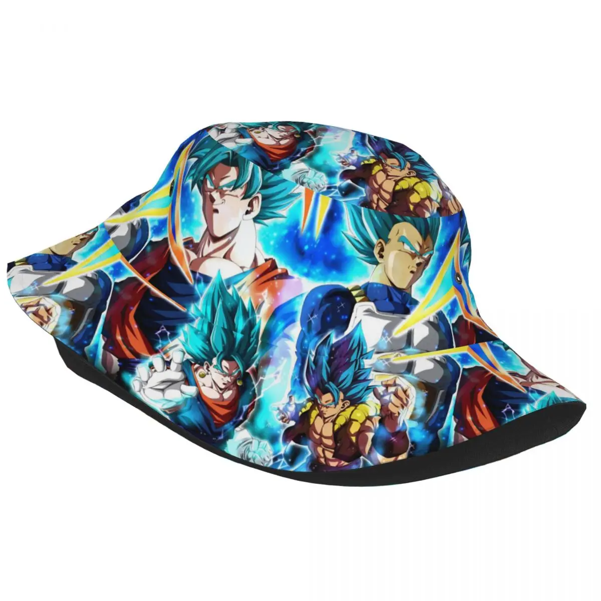 Women Bucket Hat Dragon Ball Vegeta Blue Goku Summer Beach Vacation Getaway Headwear Outdoor Fishing Fisherman Hat Bob Hat