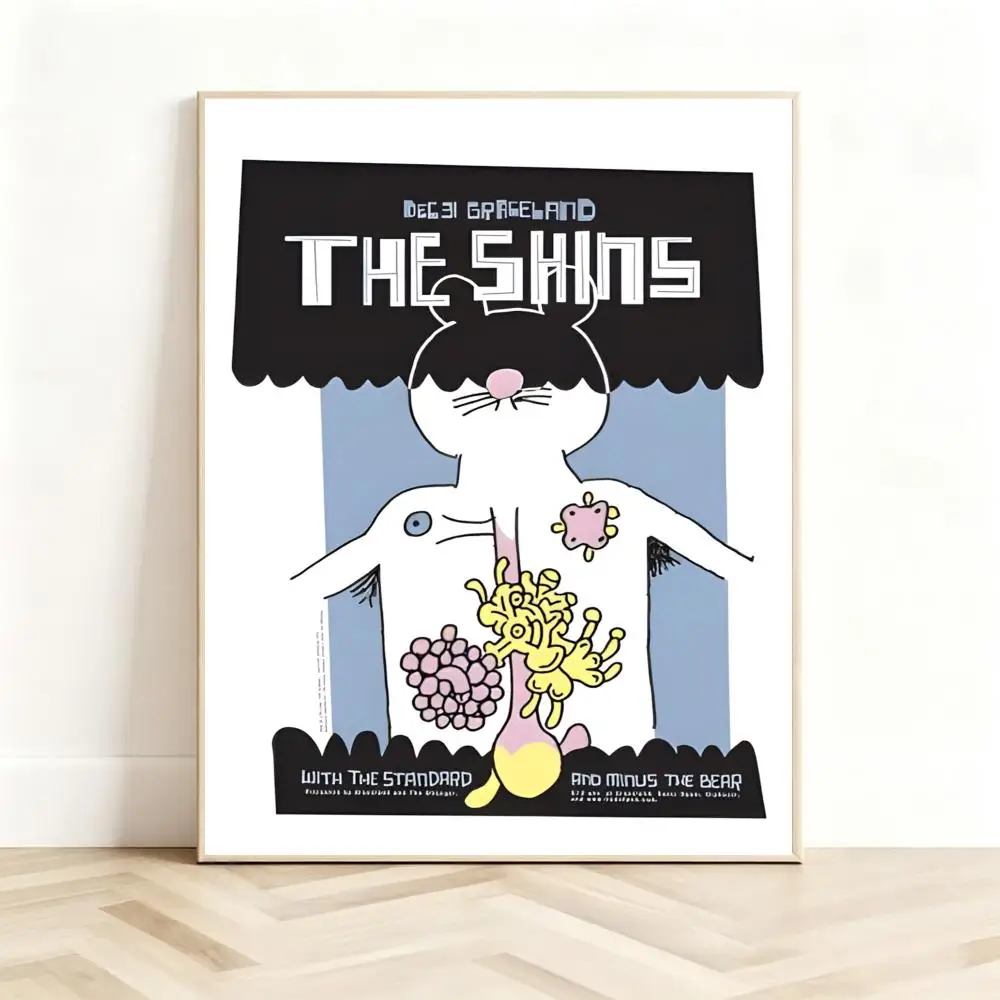 band indie T-The Shins Poster Classic Self-Adhesive PP Wall Sticker for Living Room Bar Decor Gift