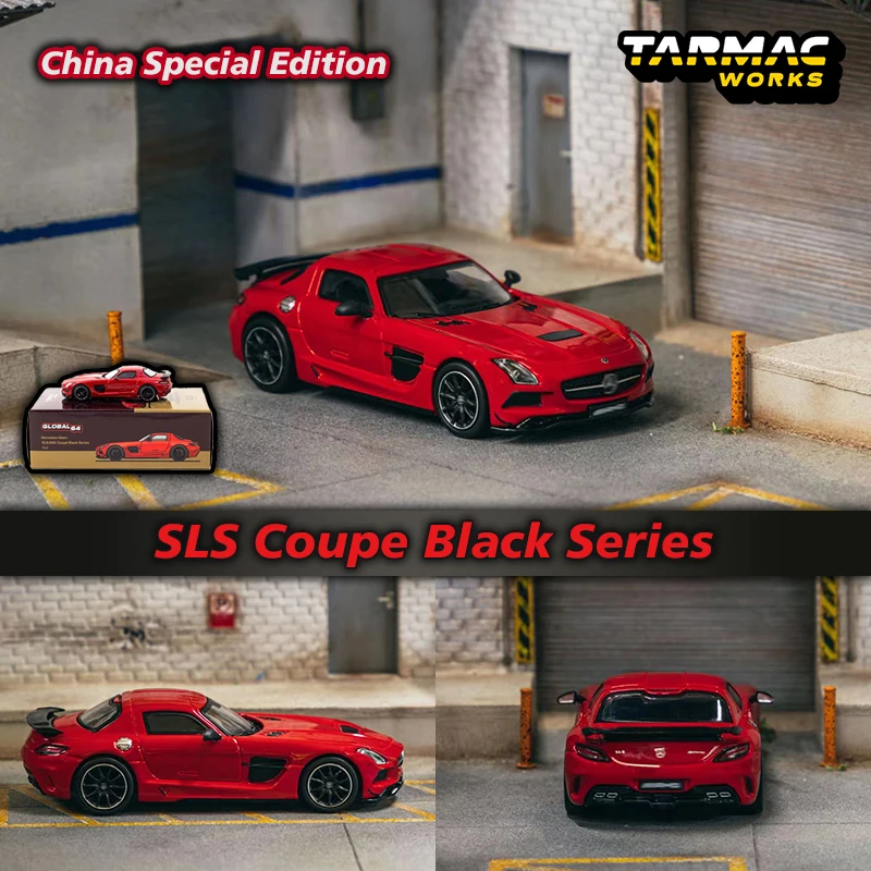 

TW In Stock 1:64 SLS Coupe Black Series China Special Edition Diecast Diorama Car Model Collection Miniature Carros Tarmac Works