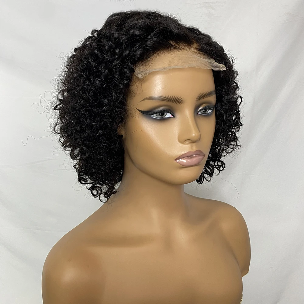 مجعد 4*4 الدانتيل إغلاق خصلات الشعر المستعار الإنسان الجانب جزء مجعد الدانتيل إغلاق الباروكات قبل قطعها مجعد 4x4 الدانتيل إغلاق الباروكات HairUGo #4