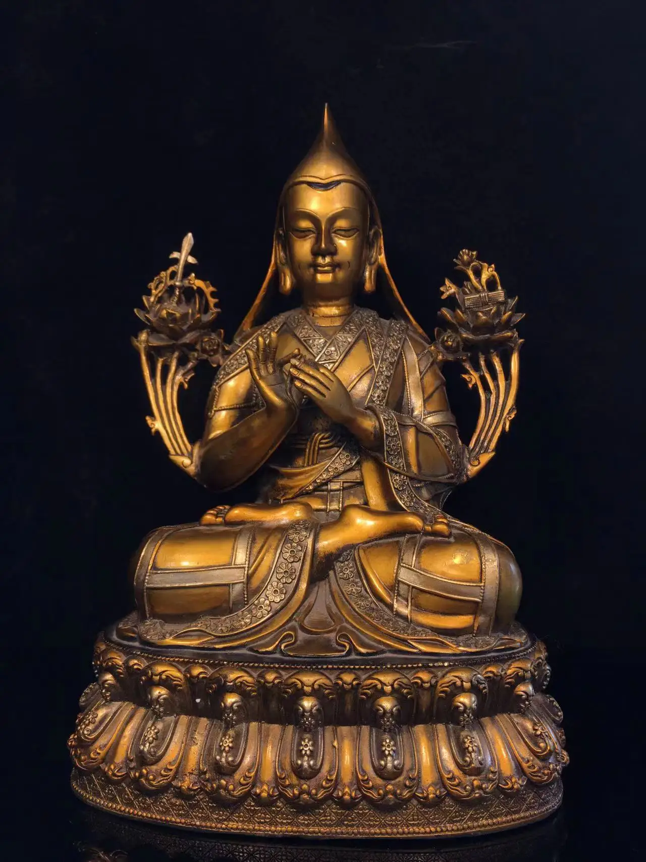 Old copper Tibetan Total Koba Buddha Buddha statue, Hand-painted,Free shipping