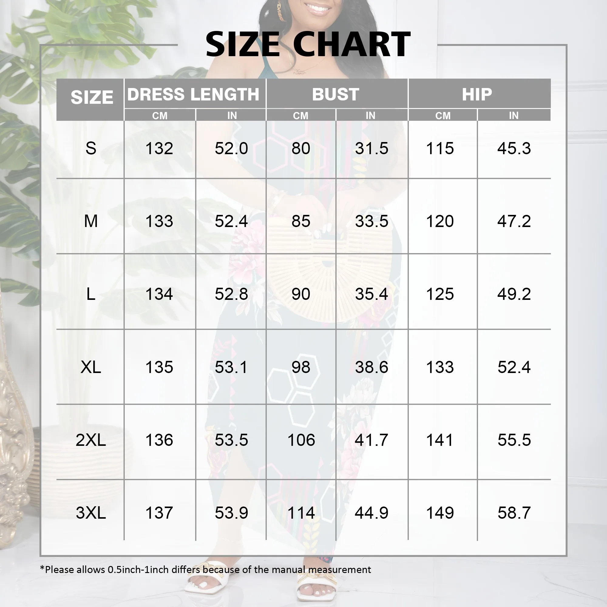 Abito lungo Nupusa di taglia standard Abito con cinturino per spaghetti con stampa geometrica floreale