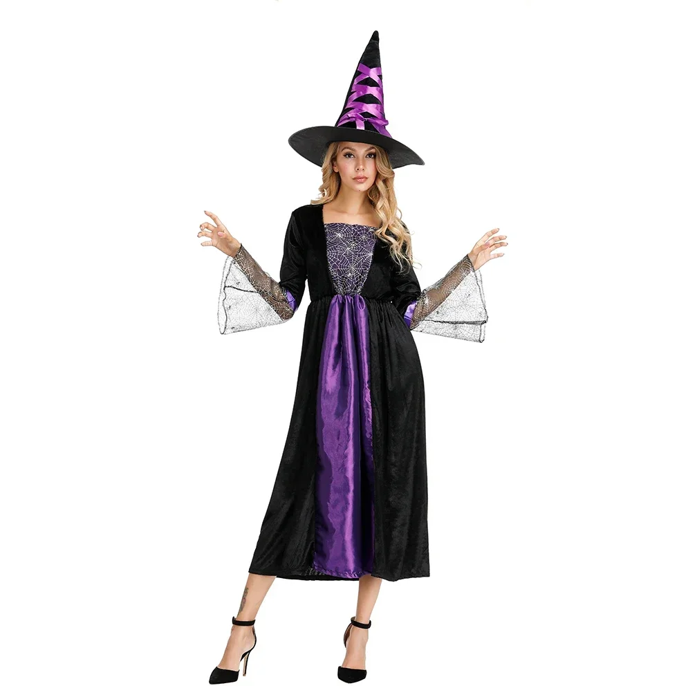 Hexen kostüm Frauen lange Zauberin klassisches Kleid Erwachsene Renaissance Outfits Halloween Dress-up Verkleidung Rollenspiel Party Outfit