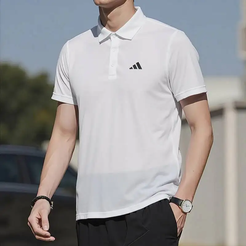 

New Adidas Fab Men's Short-Sleeved Running Fitness T-Shirt Quick-Drying Breathable Comfortable Top Tennis Golf Polo Shirt Hr8729