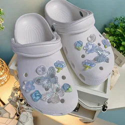 Nuove tendenze della moda ciondoli per scarpe con foro per fiori a farfalla fai da te decorazione con fibbia per scarpe per sandali con ciondoli per scarpe zoccoli regali per bambini