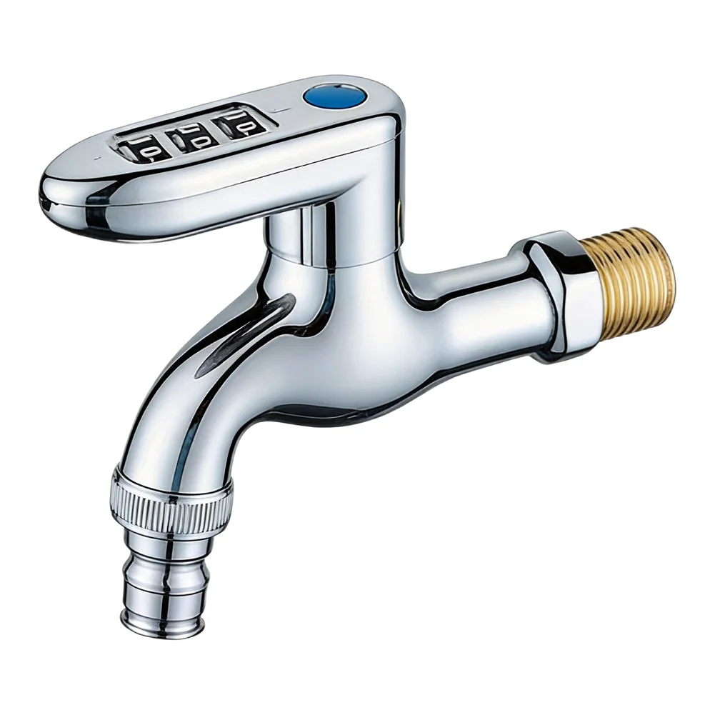 Zinc Alloy Outdoor Faucet With 3 Digit Combination Lock And Detachable Adapter Anti Freeze Garden Water Spigot For Hose
