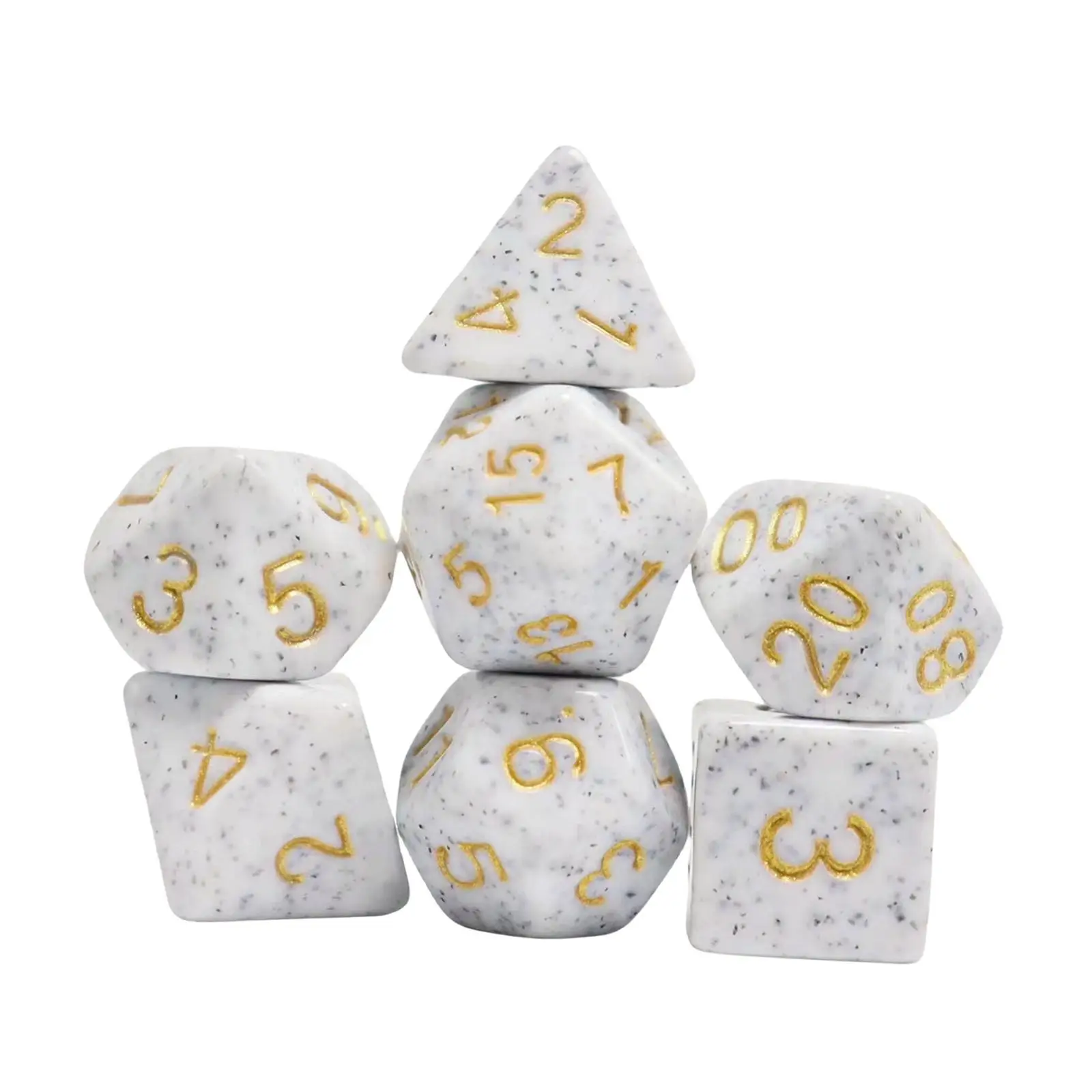 7x Polyhedral Dices Math Teaching Toys Party Favors Party Game Dices Acrylic