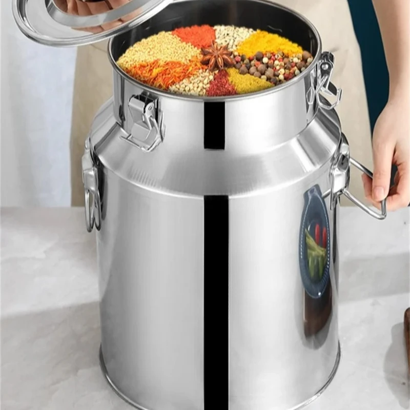304 Stainless Steel Fermenters Wine Fermented Beer Fermenters Milk Barrel bucket Sealing Oil Barrel Tea Canister Storage Pot