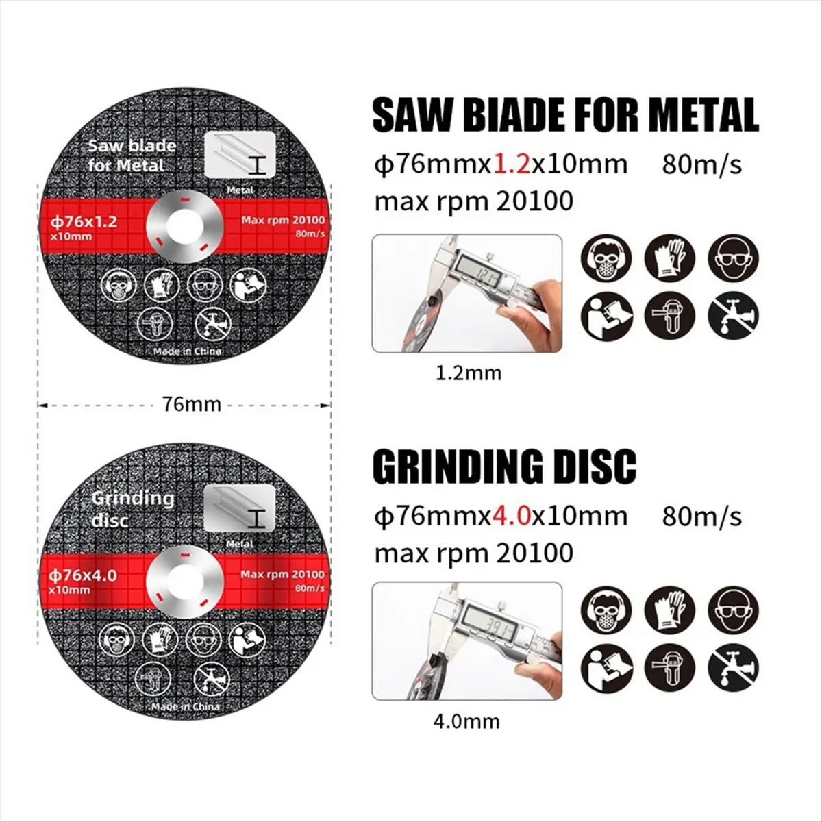 

(AIMA) 10Pcs 76mm Saw Blade Electric Grinding Cutting Disc Rotary Tool Metal Cutter Power Tool Wood Cutting Electric Grinder