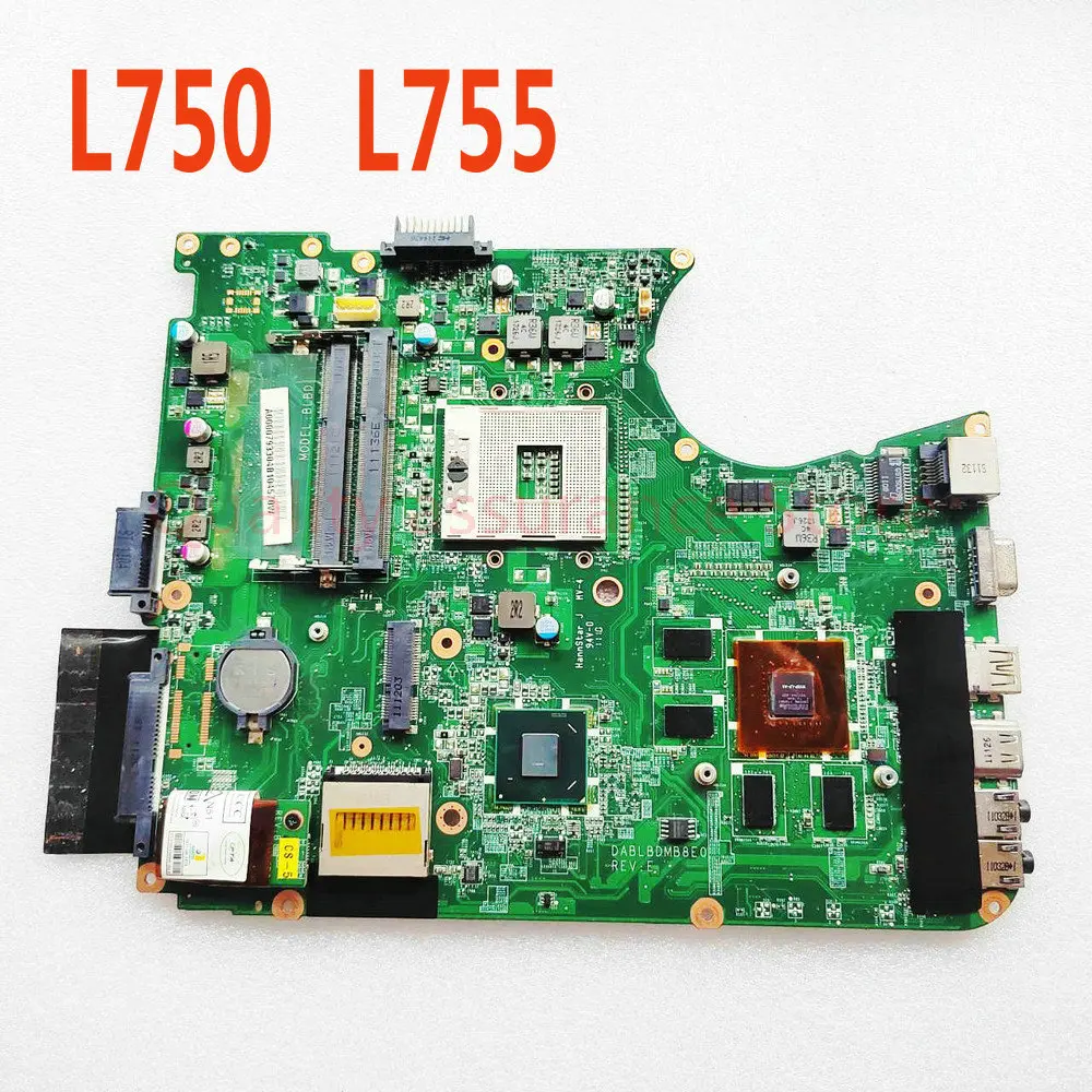 For Toshiba Satellite L750 L755 Notebook A000080820 Mainboard DABLBDMB8E0 Laptop Motherboard A0000793304B104570W DDR3 GT525M