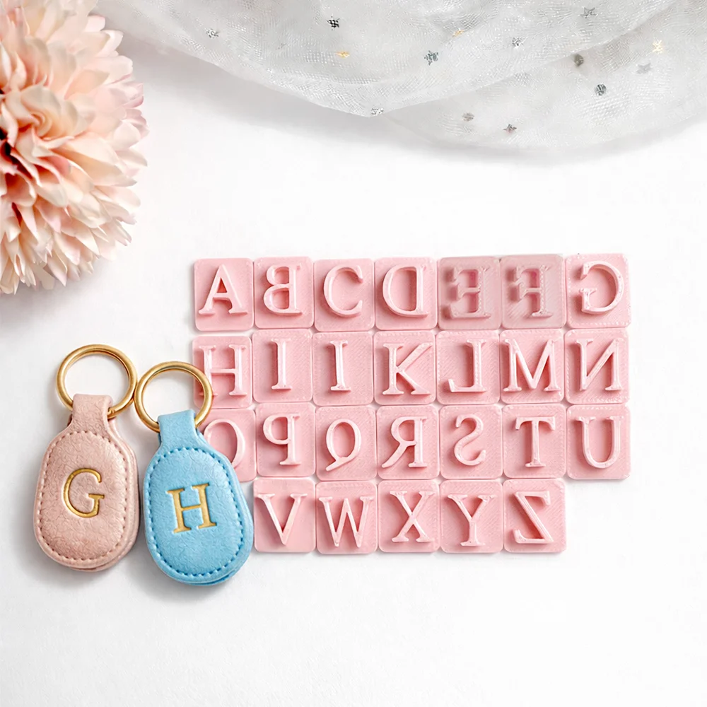 26 Alphabet Set Soft Pottery Embossed Mold Stamps Polymer Clay Cutter DIY Earrings Necklaces Pendant Jewelry Cutting Die Molds - view 3