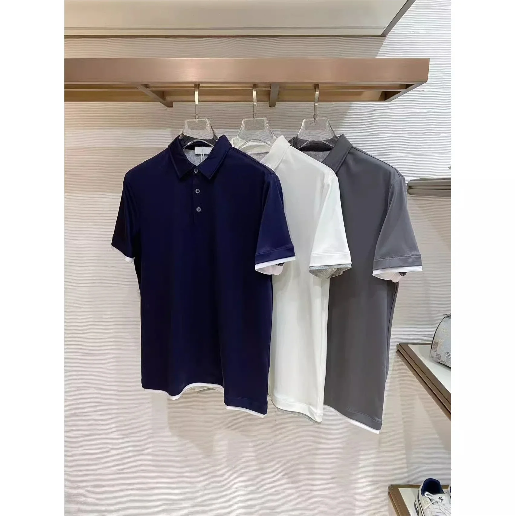 

Рубашка-поло BC Italian 26ss Casual Old Money с воротником-стойкой и коротким рукавом