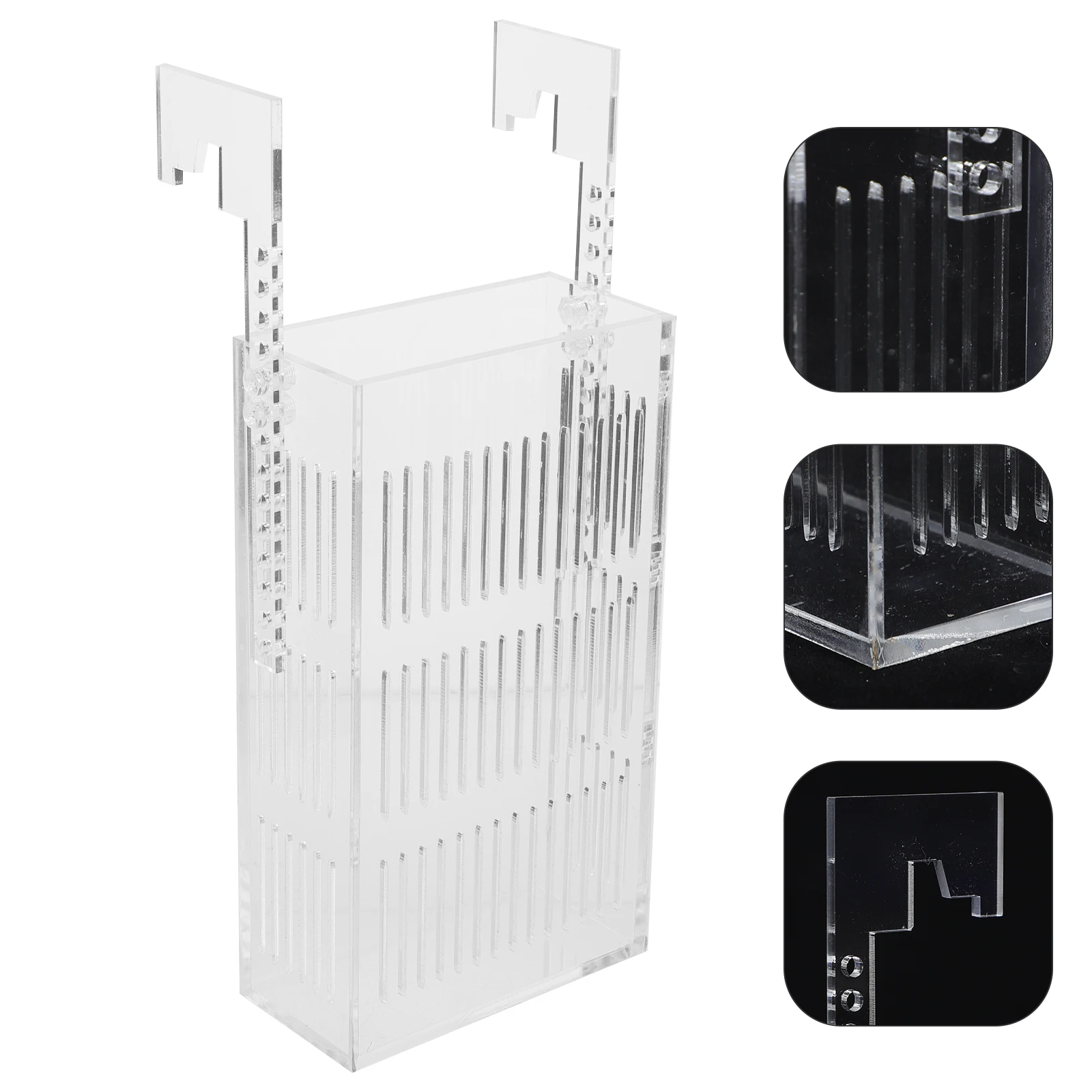 

Fish Tank Incubator Box Durable Acrylic Breeder Divider For Betta Guppy Fry Protection Hanging Hook Easy Install Aquarium