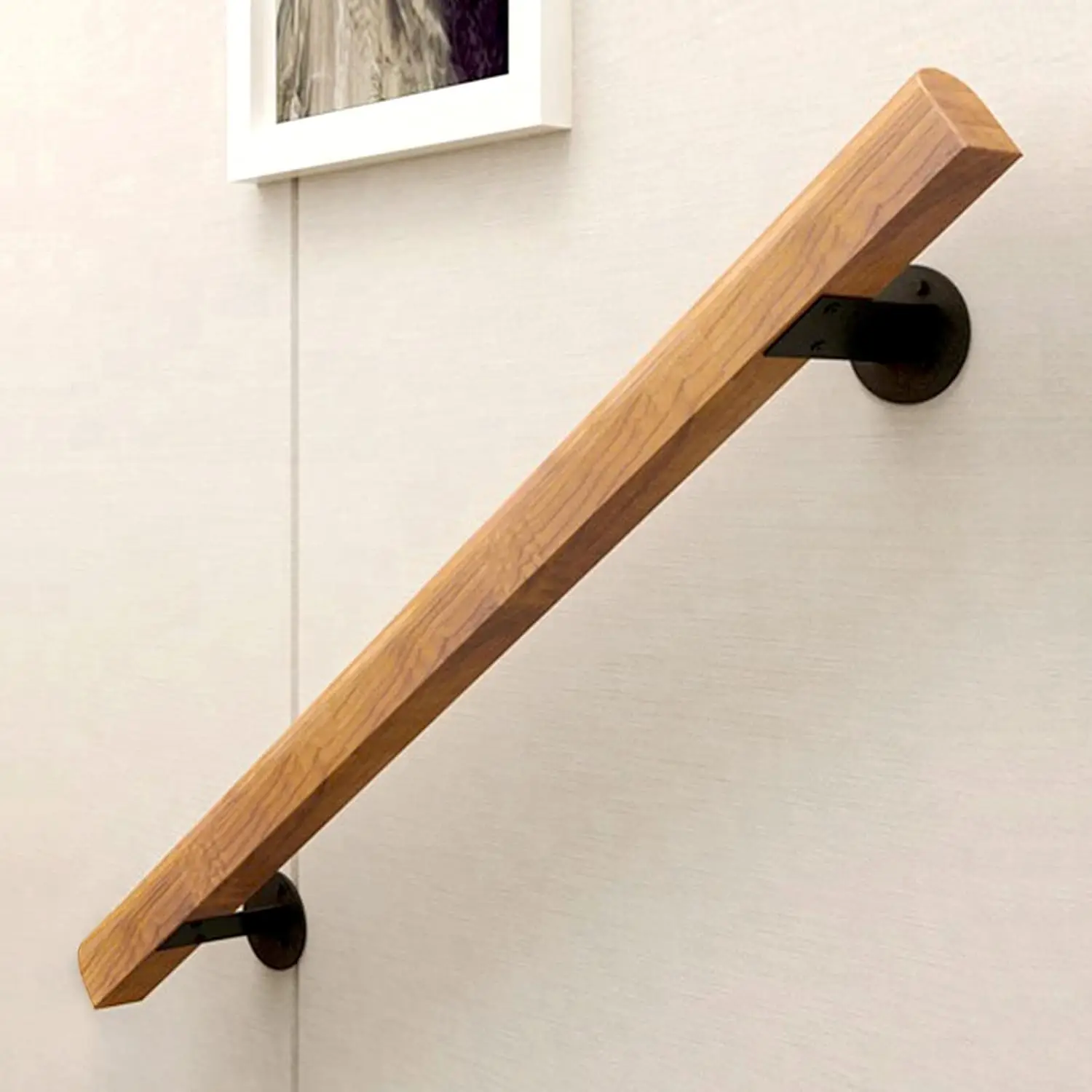 

3FT Wooden Stair Handrails for Indoor Outdoor Safety, Non-Slip Wall Mount Support Home Garden