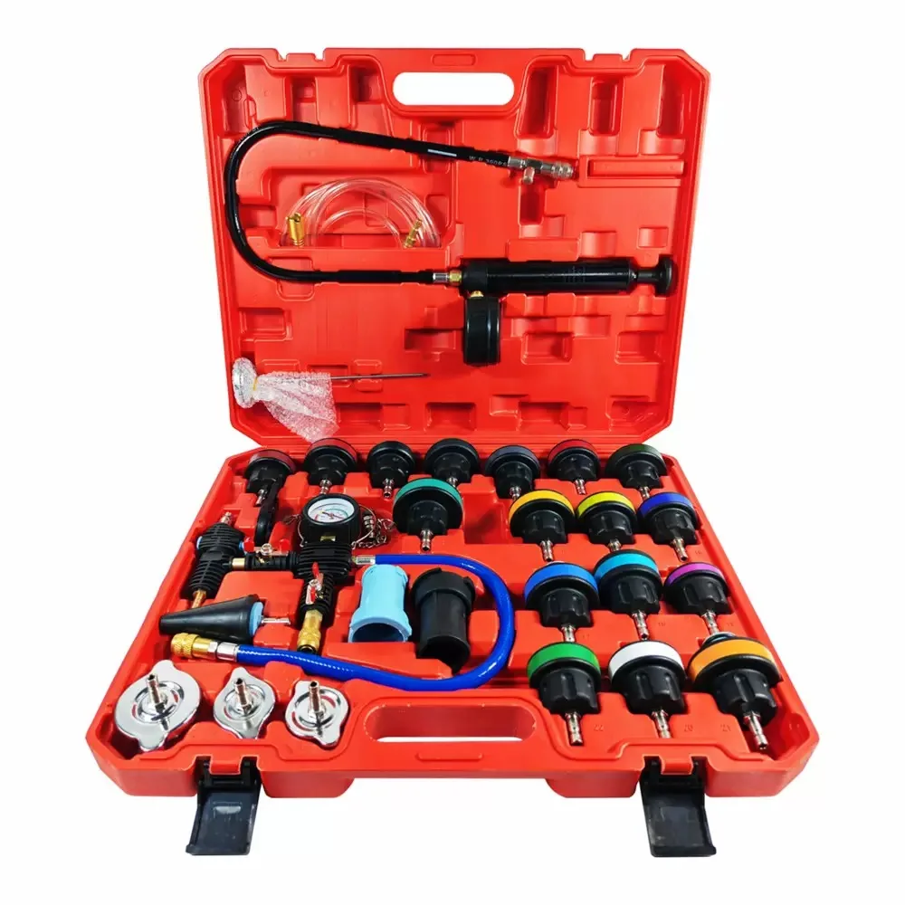 28pcs-universal-radiator-pressure-tester-cooling-system-leak-detector-vacuum-coolant-refill-kit-with-storage-box