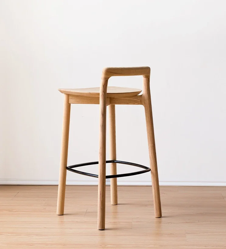 

Nordic solid wood bar stool ash wood modern minimalist bar stool front desk bar stool