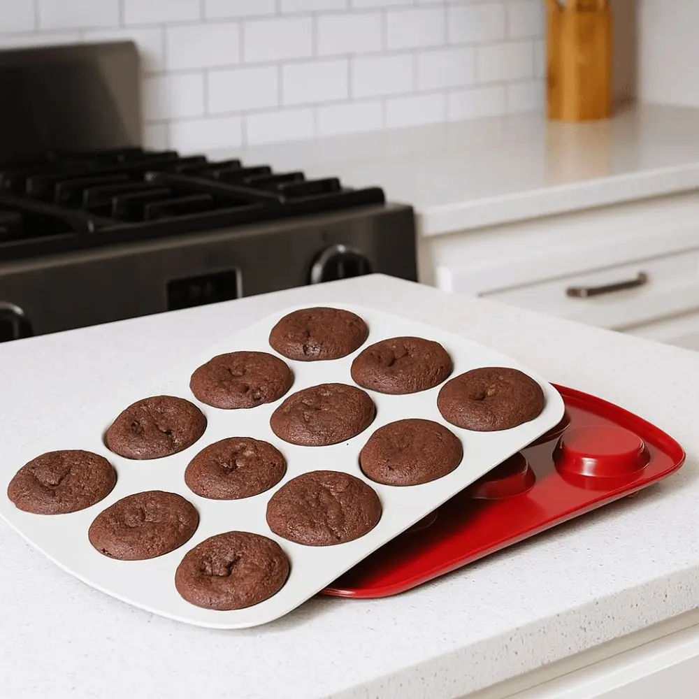 

Carbon Steel Baking Mold Pan Non-stick Easy To Demould Muffin Cakes Mold 12 Cavity Leakproof Kitchen Baking Mold Baking Kictchen