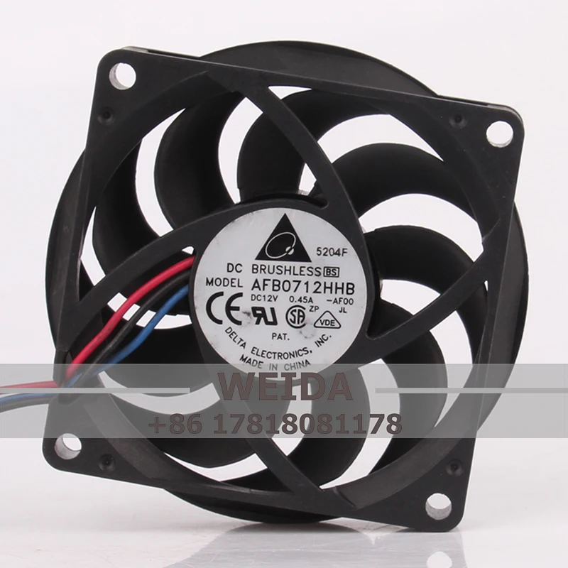 

AFB0712HHB Case Cooling Fan for DELTA DC12V 0.45A 70X70X15MM 7cm 7015 Dual Ball Bearing Big air Volume Chassis Heat Dissipation