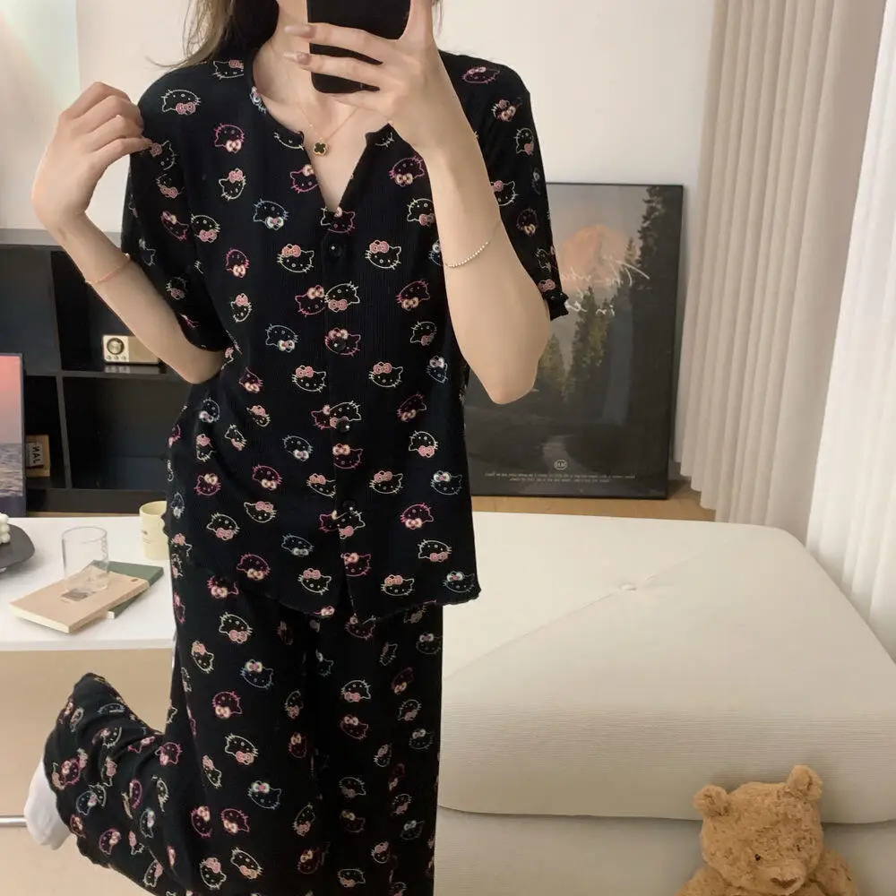 

Горячие милые женские пижамные комплекты в стиле аниме для девочек, милая кавайная одежда для сна с героями мультфильмов, студенческая хлопковая домашняя одежда, модная, удобная, приятная для кожи