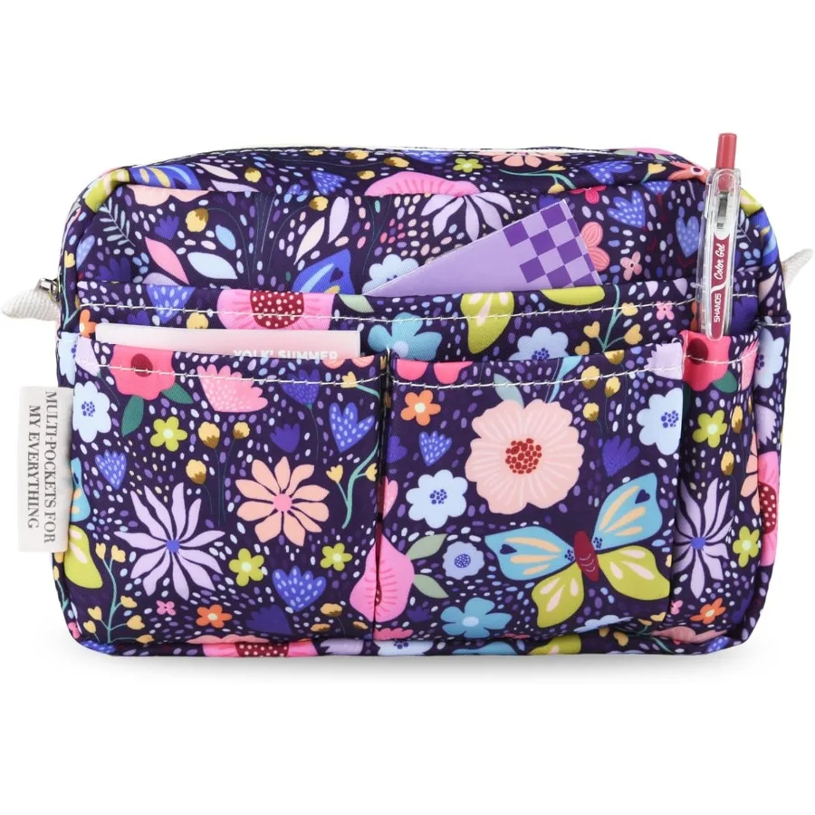 Custodia da viaggio impermeabile multifunzionale con cerniera per riporre oggetti portatili di notebook, trucco e forniture per ufficio, ideale per On-