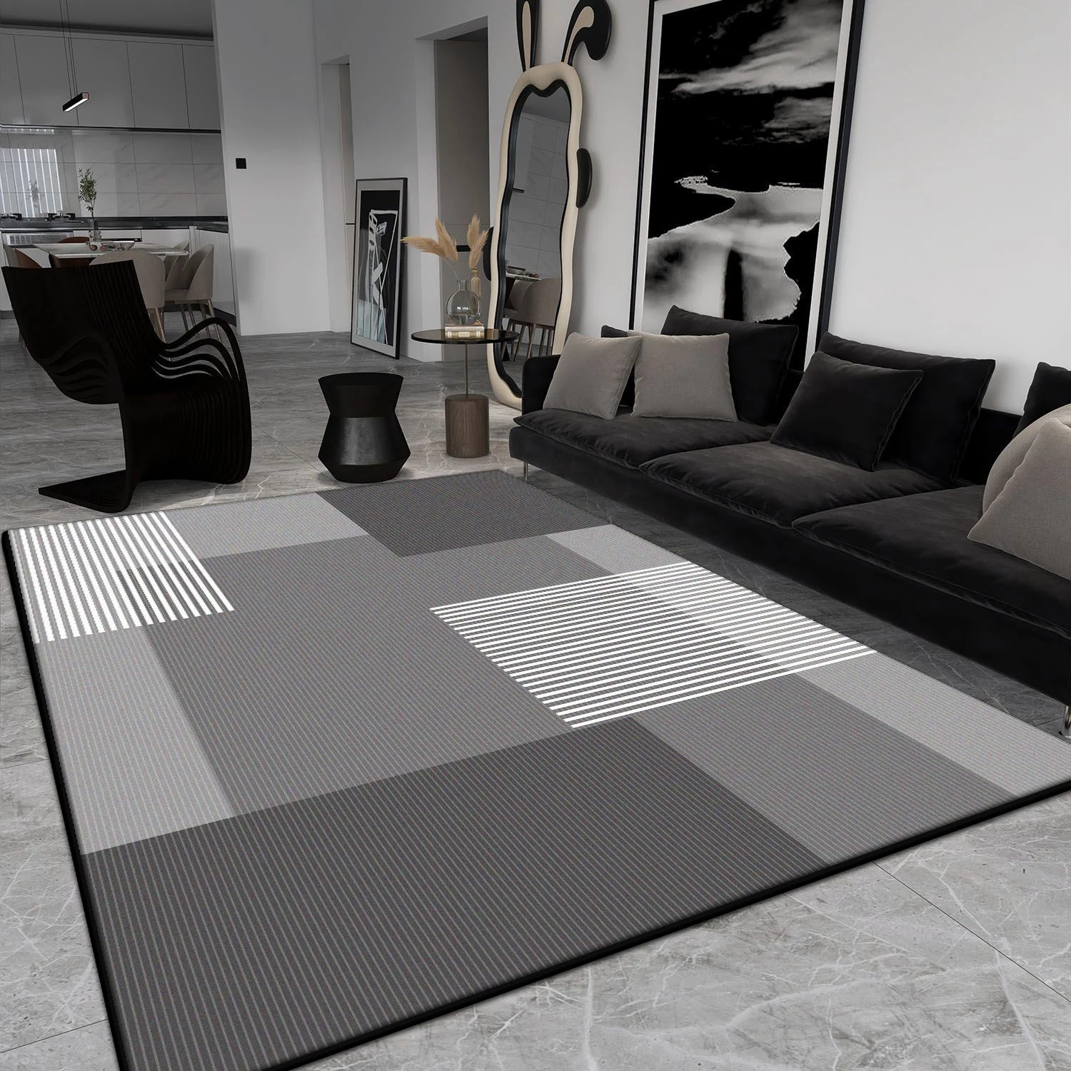 Home Decor Ig - Szary Prosty Duży Dywan do Salonu
