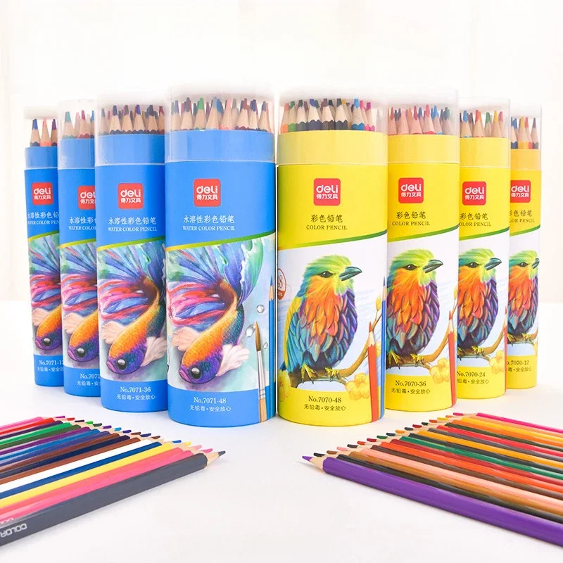 Kids Colored Pencils 12/24/36/48 Colors Optional Oily Water Soluble Two Specifications Suitable for Sketching and Graffiti