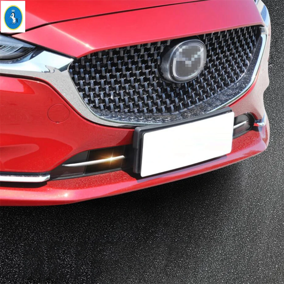 ABS Auto Front Bumper Under Foglight Cover Trim Fog Lights Lamps Decor Stripes For Mazda 6 Atenza Sedan 2020 - 2024 Accessories