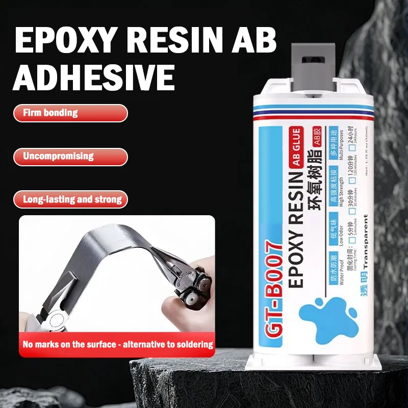 Transparent Quick Drying Resin AB Adhesive Strong Bonding Metal Ceramic Wood Stone Electronic Components Potting Adhesive