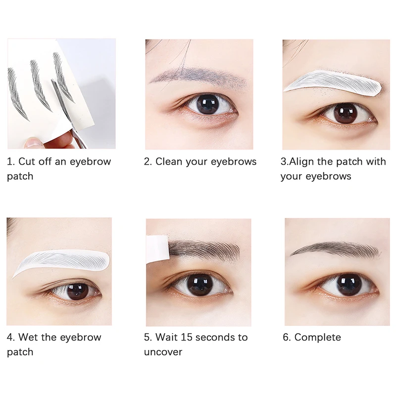 10 Pairs Eyebrow Tattoo for Men Realistic Fake Eyebrows Popular Transfer Sticker