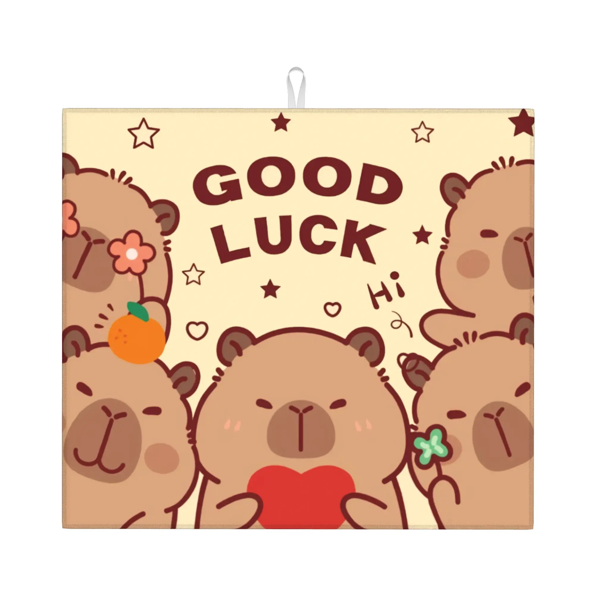 Capybara Non Slip Kitchen Counter Protector Mat Barware Tableware Reusable  Bathroom Drying Mat For Kitchen
