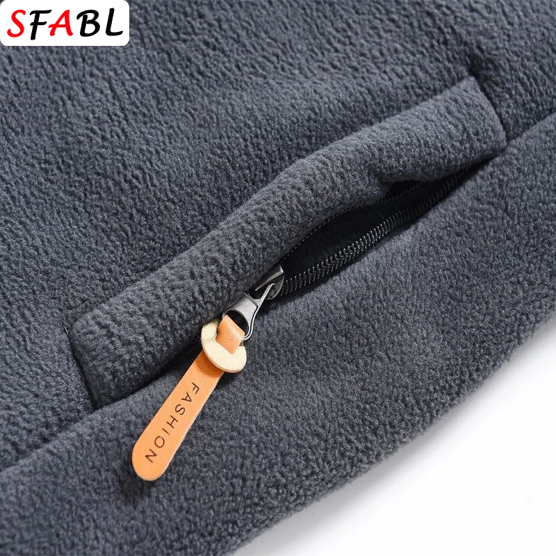 Luxuriöse Herren-Fleecejacke Winter-Thermo-Fleecejacke Winddichte Warme Winterjacke Herren-Sportmantel Wander- und Outdoor-Sportbekleidung – Detail 9