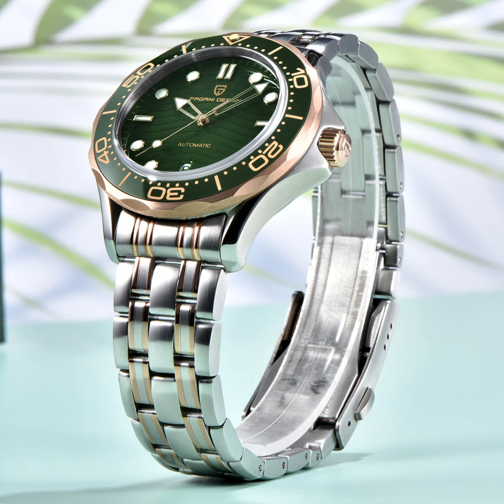 PAGANI تصميم جديد ارتفع الذهب موجة الهاتفي الفاخرة ساعة أوتوماتيكية الرجال AR الياقوت كريستال ميوتا 8215 Movt ساعة اليد الميكانيكية الرجال #2