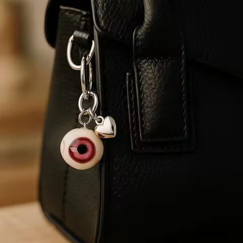 Resin Material Gothic Eye Keychain Eyeball Charms Handmade Halloween Eyes Keychain Goth Style Funny Design Eye Keychain