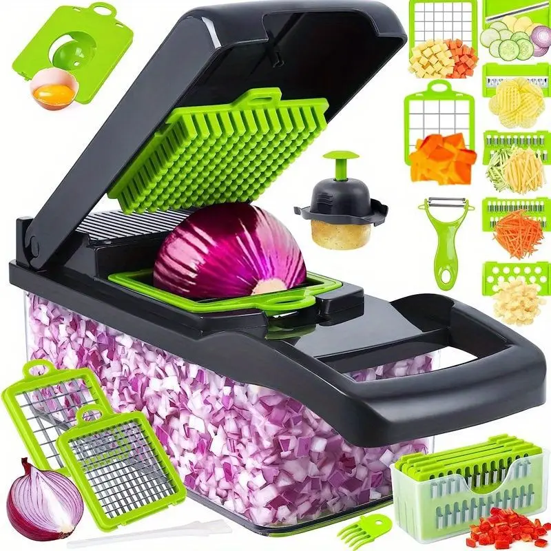 Cortador de verduras multifuncional, accesorios de cocina, picador de alimentos para tomate, zanahoria, queso, cebolla, rebanador manual, rallador