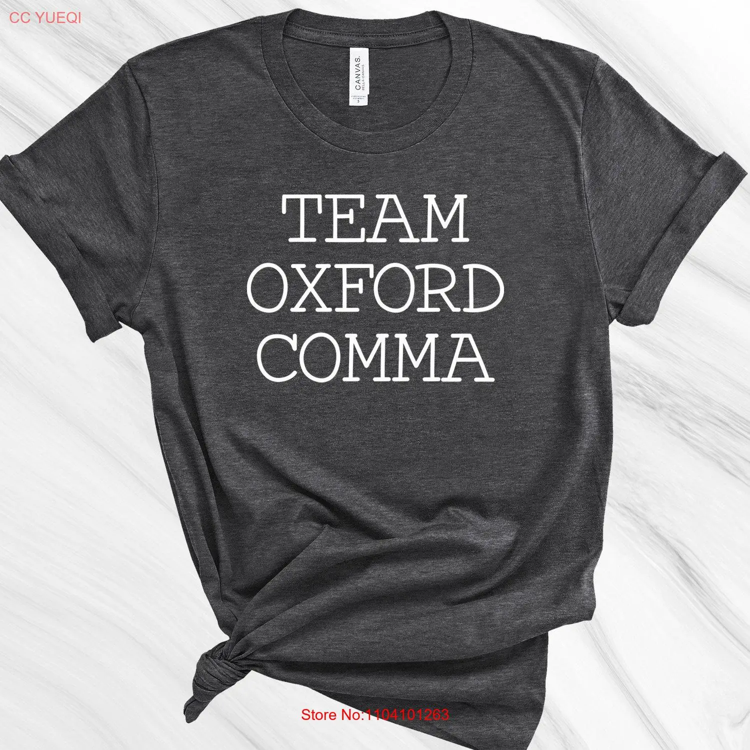 Team Oxford Comma T Shirt Grammar Back to School Teacher English Major long or short sleeves