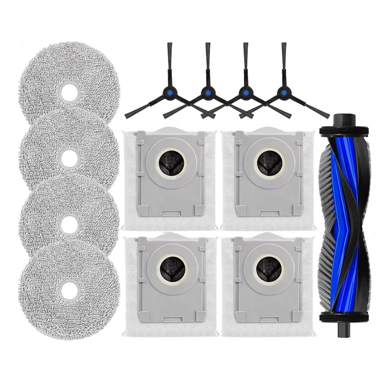 A98G-สําหรับEcovacs DEEBOT Miniเครื่องดูดฝุ่น 13PCSชุดเปลี่ยน-แปรงหลัก,แปรงด้านข้าง,แผ่นกรองHEPA,Mop Pad,ถุงเก็บฝุ่น