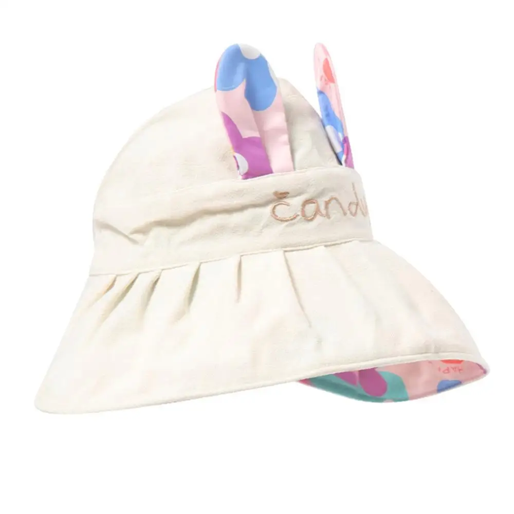 Sombrero de sol para niños con diseño hueco, ala ancha ajustable, sombrero de protección solar para niñas UPF 50+ 6M-5Y, sombrero de protección solar para bebés