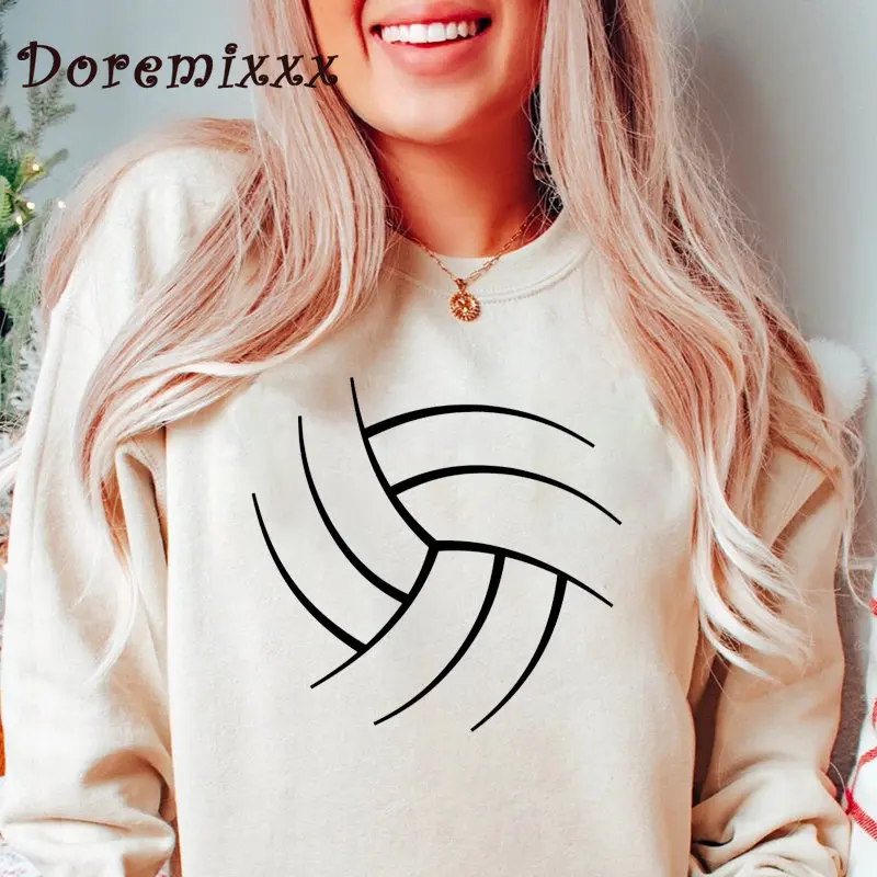 Beach Volleyball Sweatshirt Aesthetic Pullover Casual Fashion Women\'s Tops Vintage Clothes for Women Simple Hoodies Streetwear